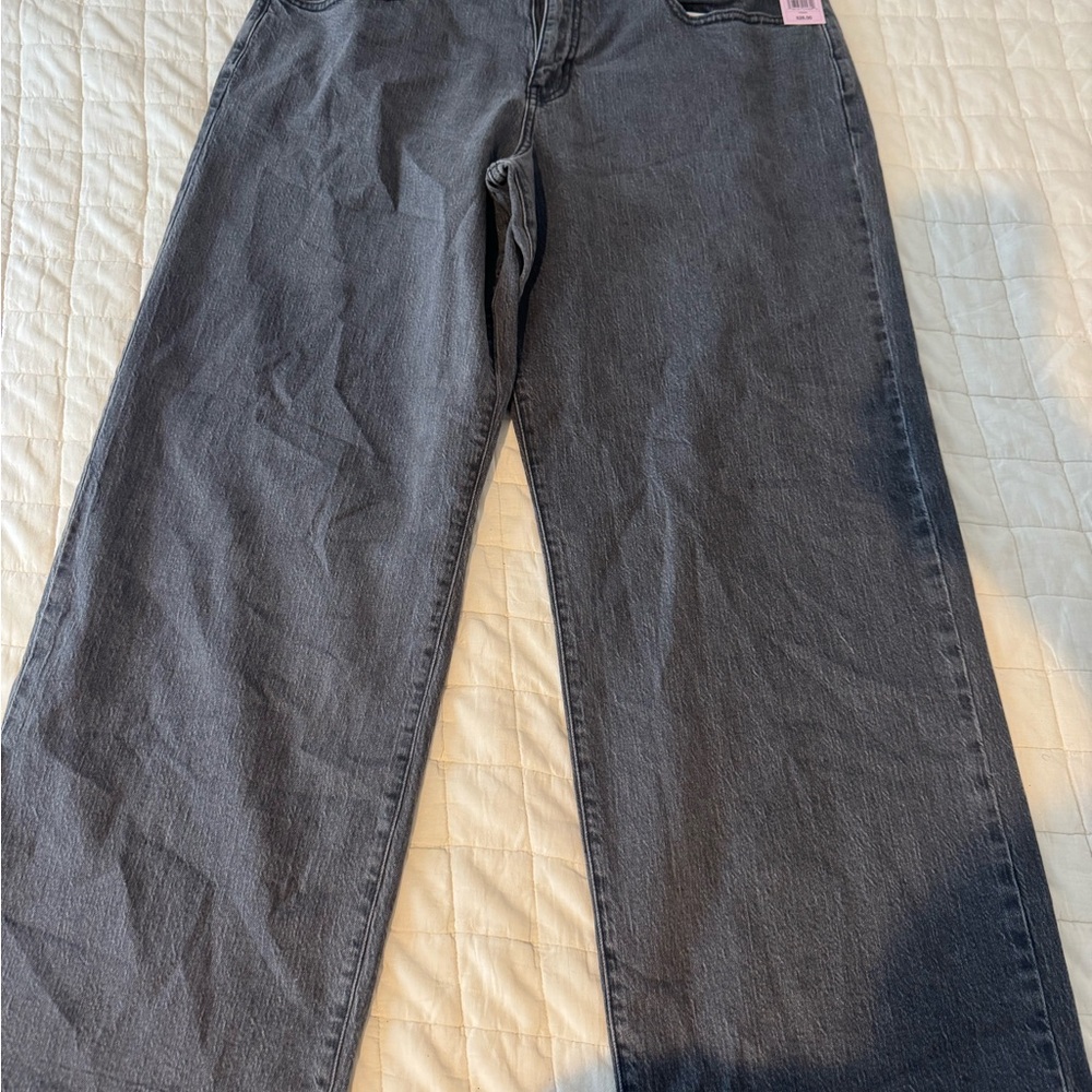 Gray Wide-Leg Jeans
